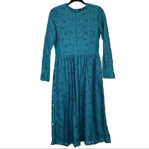 H&M Teal Lace Midi Dress